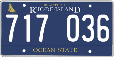 RI license plate 717036