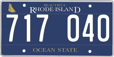RI license plate 717040