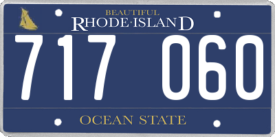 RI license plate 717060