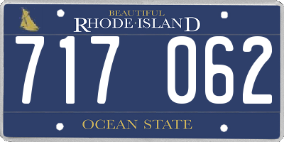 RI license plate 717062