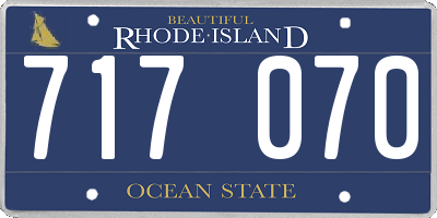 RI license plate 717070