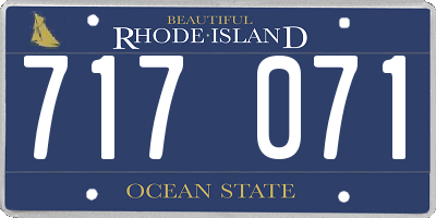 RI license plate 717071