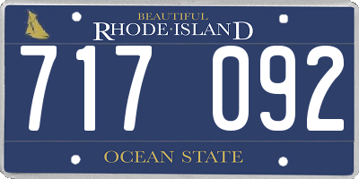 RI license plate 717092