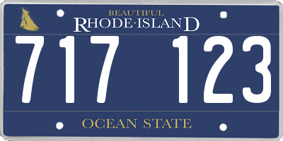 RI license plate 717123