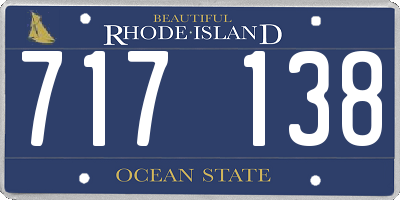 RI license plate 717138