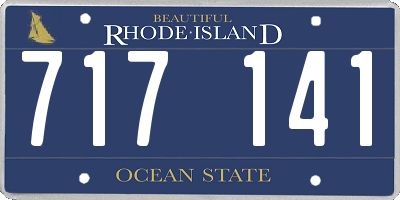 RI license plate 717141