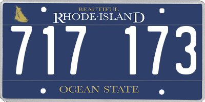 RI license plate 717173