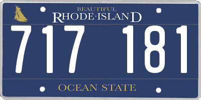 RI license plate 717181