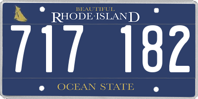 RI license plate 717182