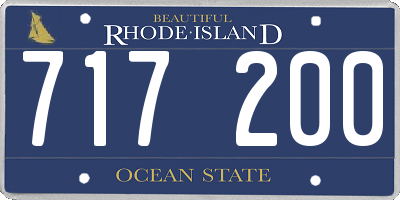 RI license plate 717200