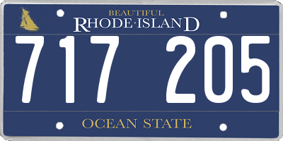 RI license plate 717205