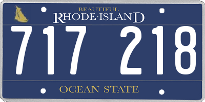 RI license plate 717218