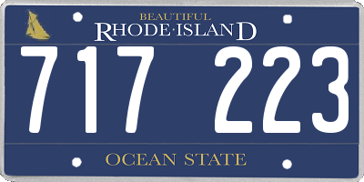 RI license plate 717223