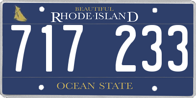 RI license plate 717233