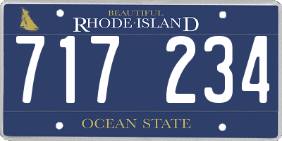 RI license plate 717234