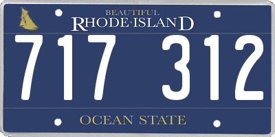 RI license plate 717312