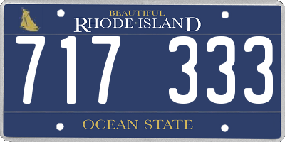 RI license plate 717333