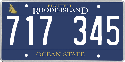 RI license plate 717345