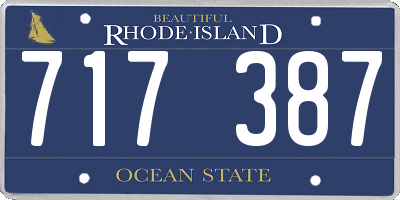 RI license plate 717387