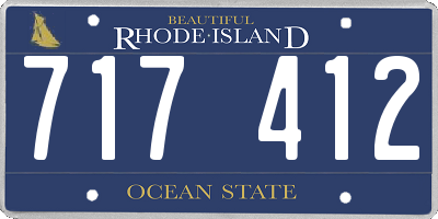 RI license plate 717412