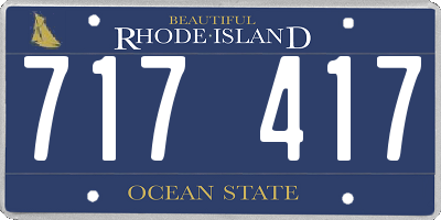 RI license plate 717417