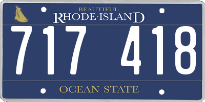RI license plate 717418