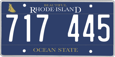 RI license plate 717445