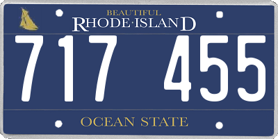 RI license plate 717455