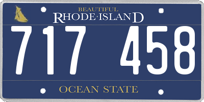RI license plate 717458