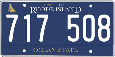 RI license plate 717508
