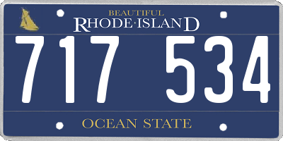 RI license plate 717534