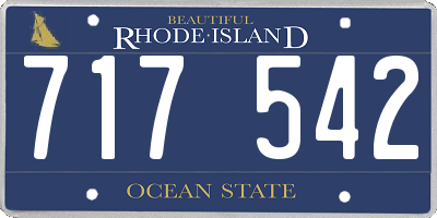 RI license plate 717542