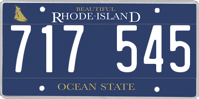 RI license plate 717545