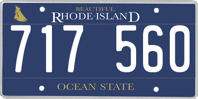 RI license plate 717560