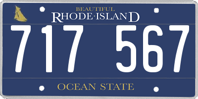 RI license plate 717567