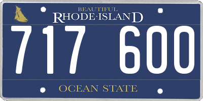 RI license plate 717600