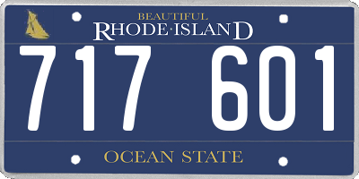 RI license plate 717601