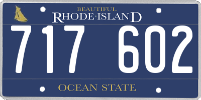 RI license plate 717602