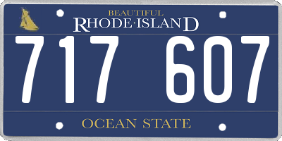 RI license plate 717607