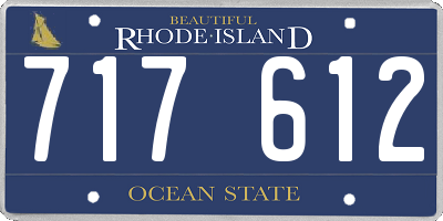 RI license plate 717612