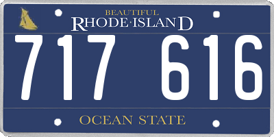 RI license plate 717616