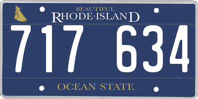 RI license plate 717634