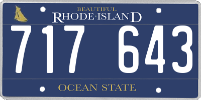 RI license plate 717643