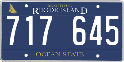 RI license plate 717645