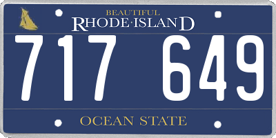 RI license plate 717649