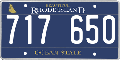 RI license plate 717650