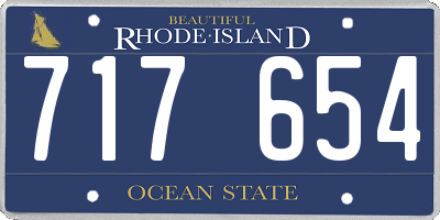 RI license plate 717654
