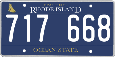 RI license plate 717668