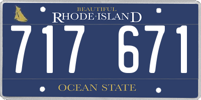 RI license plate 717671