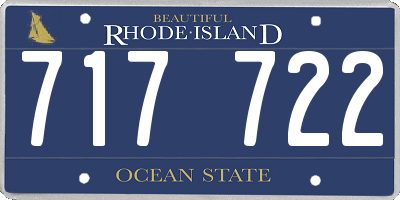 RI license plate 717722